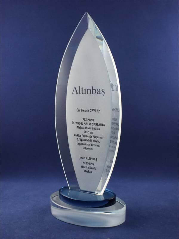 Nur Plaket Kristal damla plaket