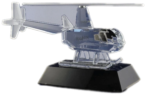 Nur Plaket Kristal helikopter maketi