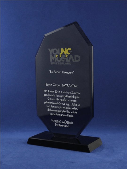Nur Plaket NP-025 kodlu plaket, 12 × 20,5 cm