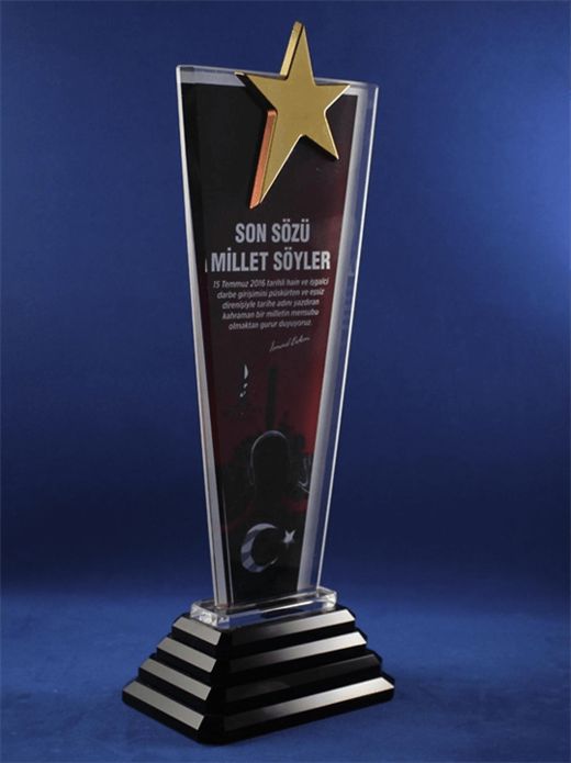 Nur Plaket NP-081 kodlu plaket, 30 × 11 cm